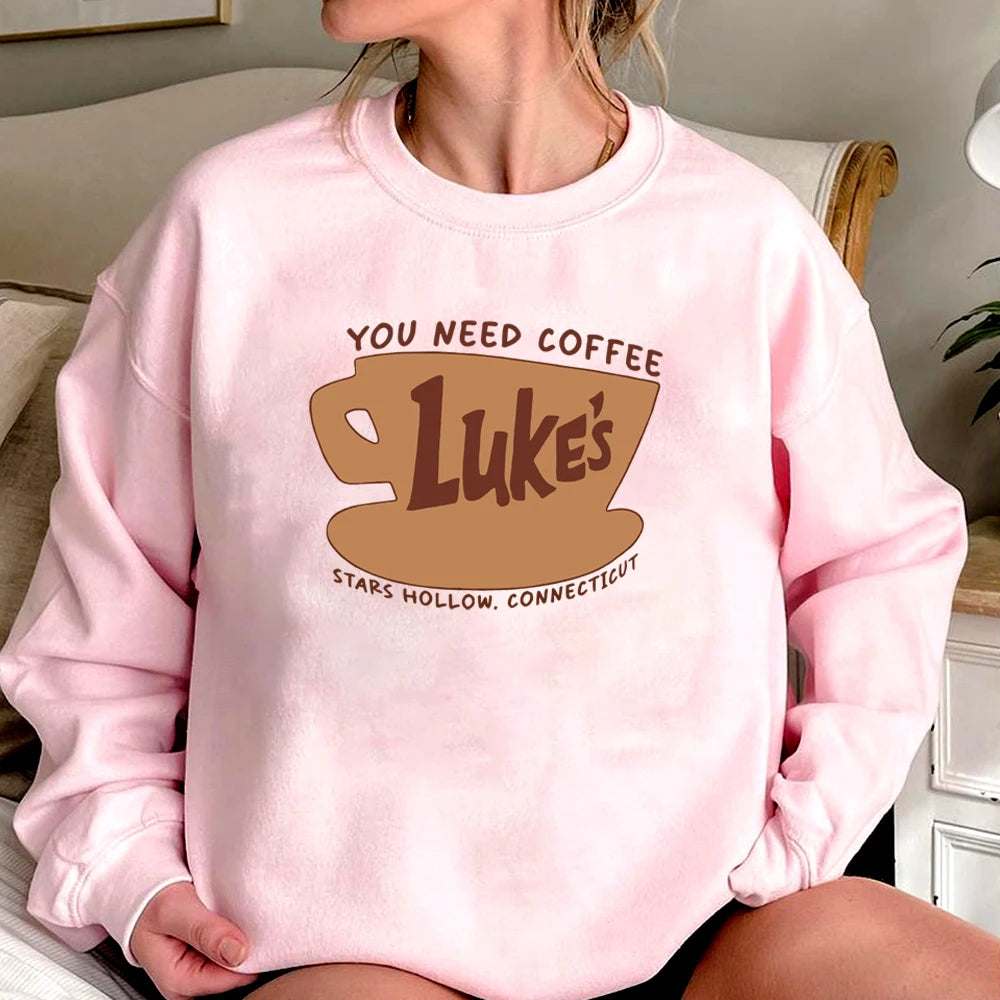 Stars Hollow Sweatshirt Lukes Coffee Shirt Retro Luke's Diner Shirt Tv Show Sweater Stars Hollow Pullover Sweatshirt Fans Gift