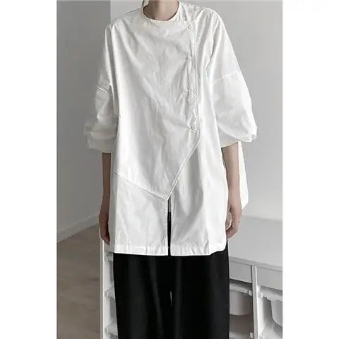 Harajuku Blouses Women Fashion Y2K Clothes Irregular White Black Shirts Oversized Tops Casual Blouse 2025 Blusas Mujer De Moda