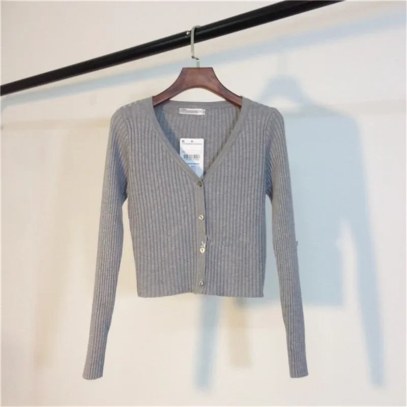 Neploe Spring Newly Patchwork Women Cardigans 2025 Fashion Slim Ladies Knitted Sweater Long Sleeve Buttons Sweaters 65057