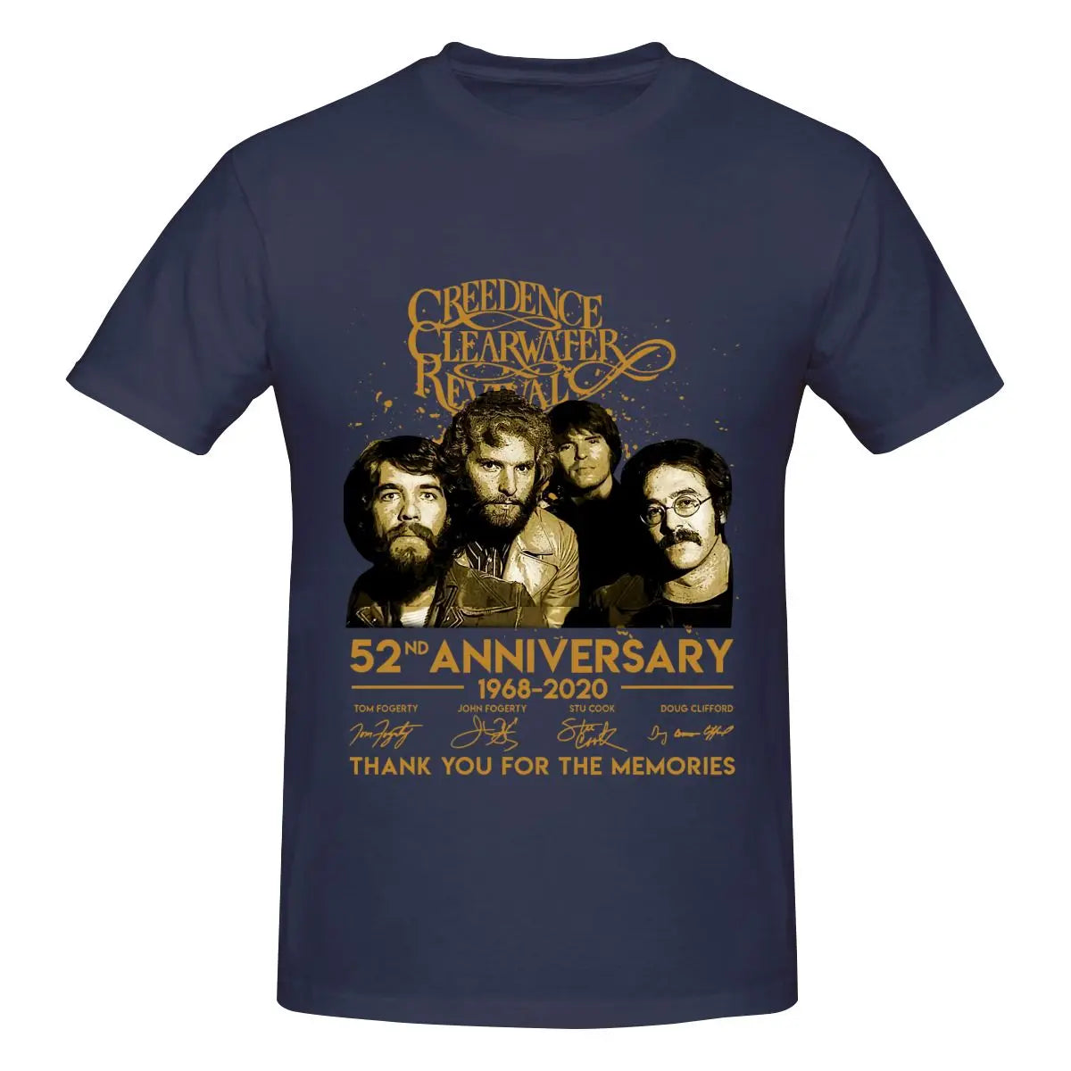 Funny 52 Years Creedence Clearwater Revival Classic Men's T-shirt Printed Tops are loose and slim fit Women's T-shirts