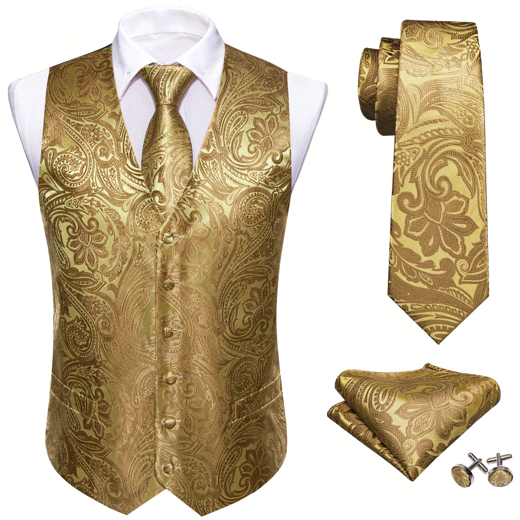 Designer Vest for Men Purple Embroidered Silk Waistcoat Tie Pocket Square Set Wedding Formal Male Suit Party Barry Wang