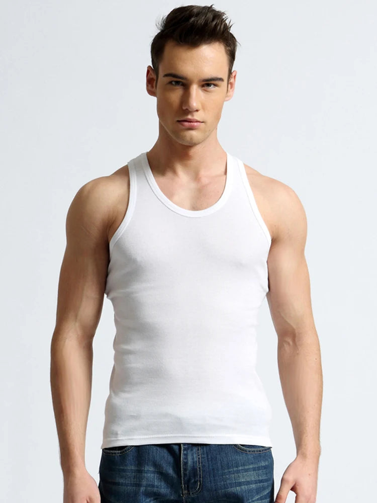 Men's Underwear Cotton Tank Top Men High Quality Bodybuilding Singlet Sleeveless Slim Fit Vest Men Tank Tops