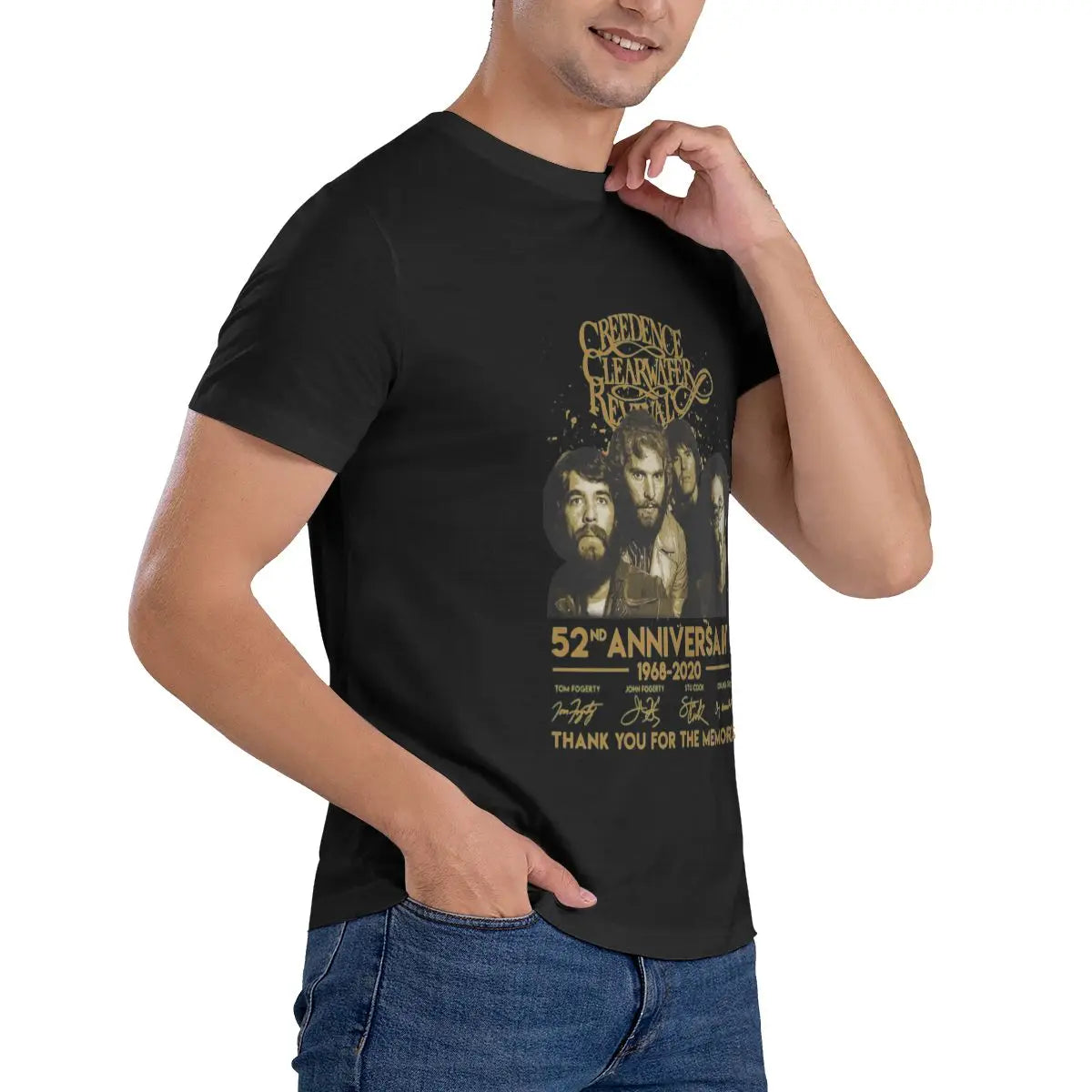 Funny 52 Years Creedence Clearwater Revival Classic Men's T-shirt Printed Tops are loose and slim fit Women's T-shirts