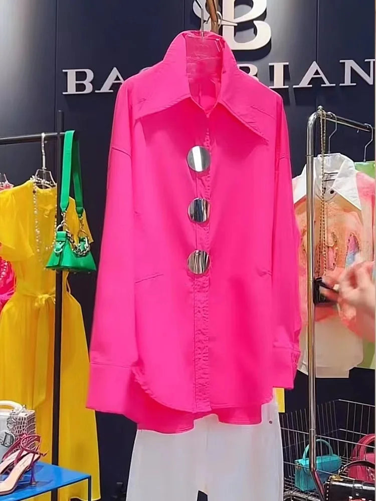 Loose Casual Oversized Cotton Mid-length Shirts and Blouses For Women's Clothing Sales Elegant Top Woman 2024 Spring