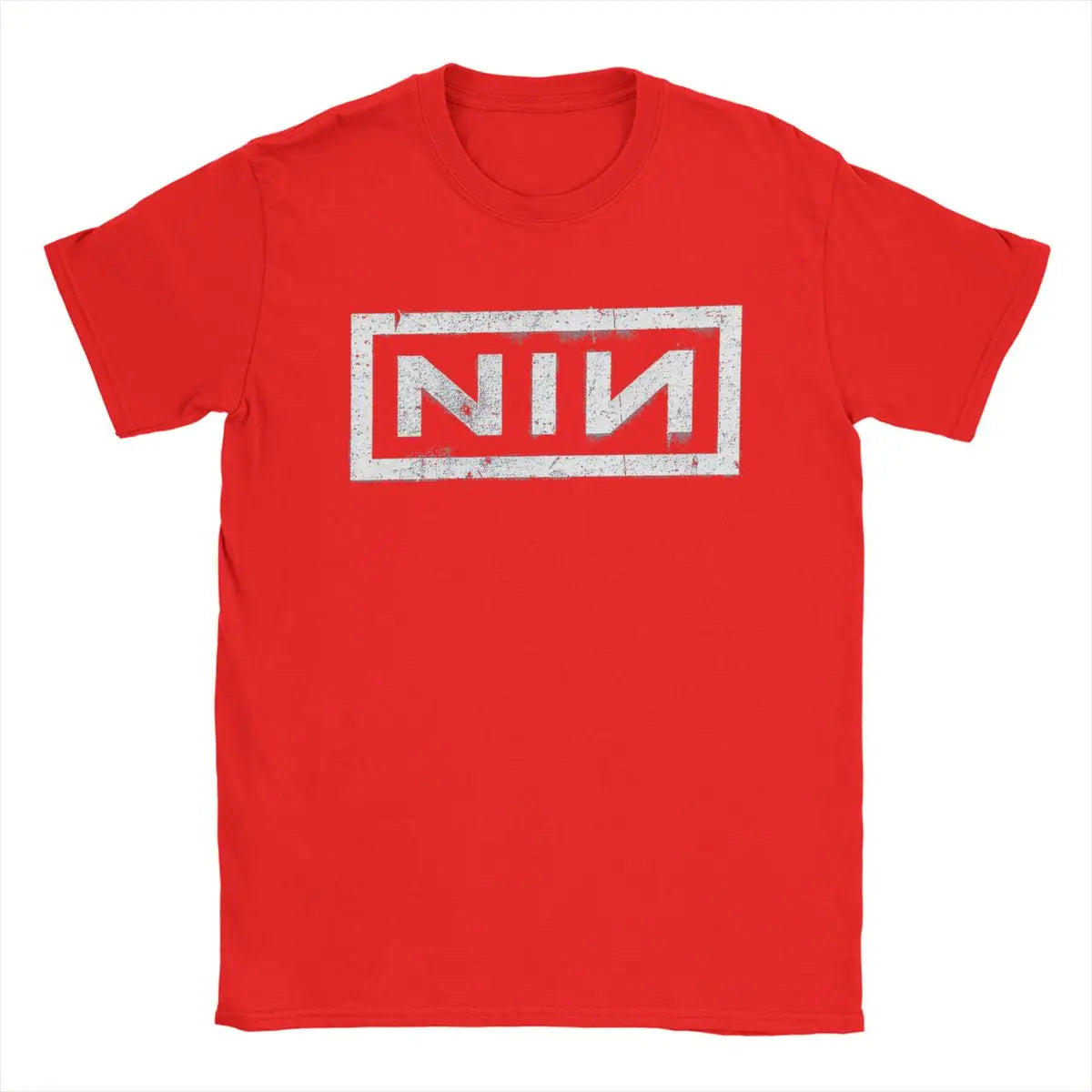 NIN Retro Logo Nine Inch Nails T-Shirt Men Fashion Cotton Tee Shirt Round Neck Short Sleeve T Shirts Gift Idea Clothes