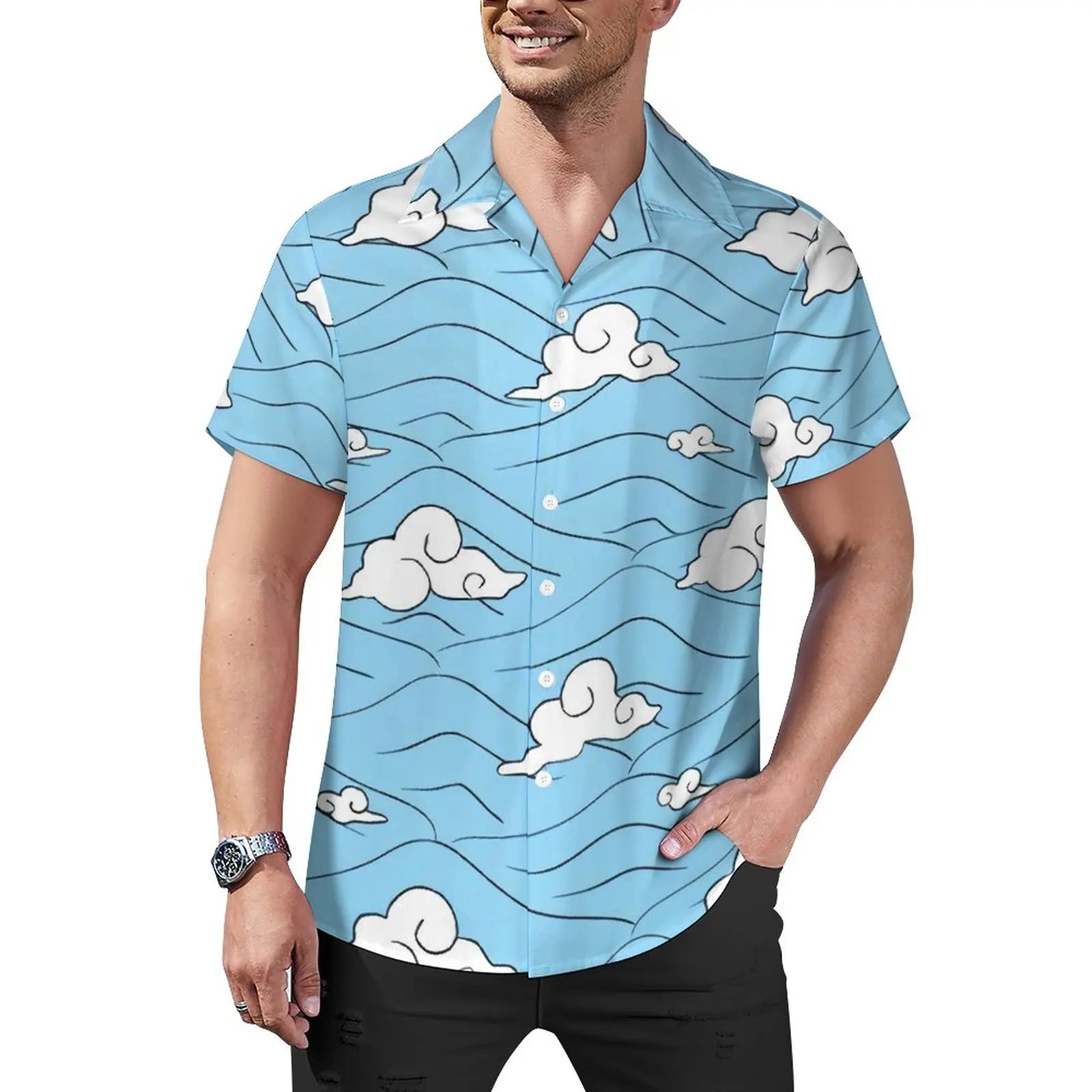 Agatsuma Zenitsu Vacation Shirt Demons Anime Kimetsus Hawaiian No Yaibas Casual Shirts Slayers Men Aesthetic Blouses Clothing