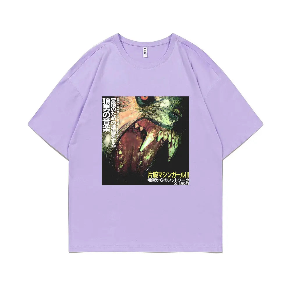 Machine Girl WLFGRL Ghost Graphic T-shirt Men Women Rock Electronic Music O-collar T Shirts Male Casual Pure Cotton Short Sleeve