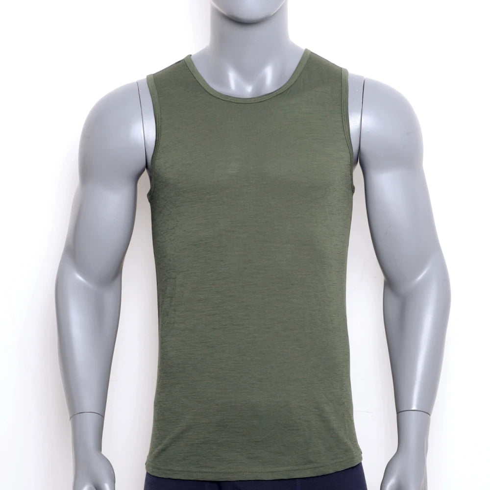 100% Merino Wool Tank Top Men Ultralight Merino Wool Base Layer Tank Tops Men Sleeveless Shirt Wicking Breathable Anti-Odor