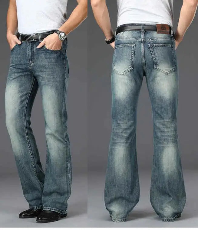 Men's Flared Pants, Classic Flared  Jeans , Loose Leg Jeans, Boot Cut Trouser,