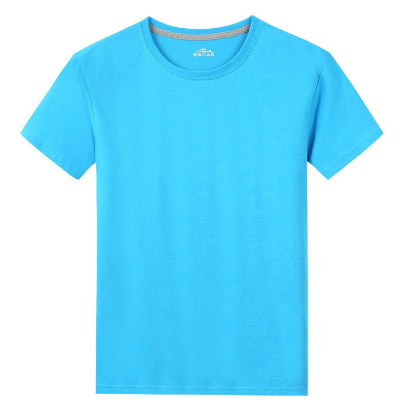 Summer New Men's 100% Cotton T-Shirt Solid Color Soft Touch Fabric Men's Basic Tops Tees Casual Men Clothing Fashion Tops Tees