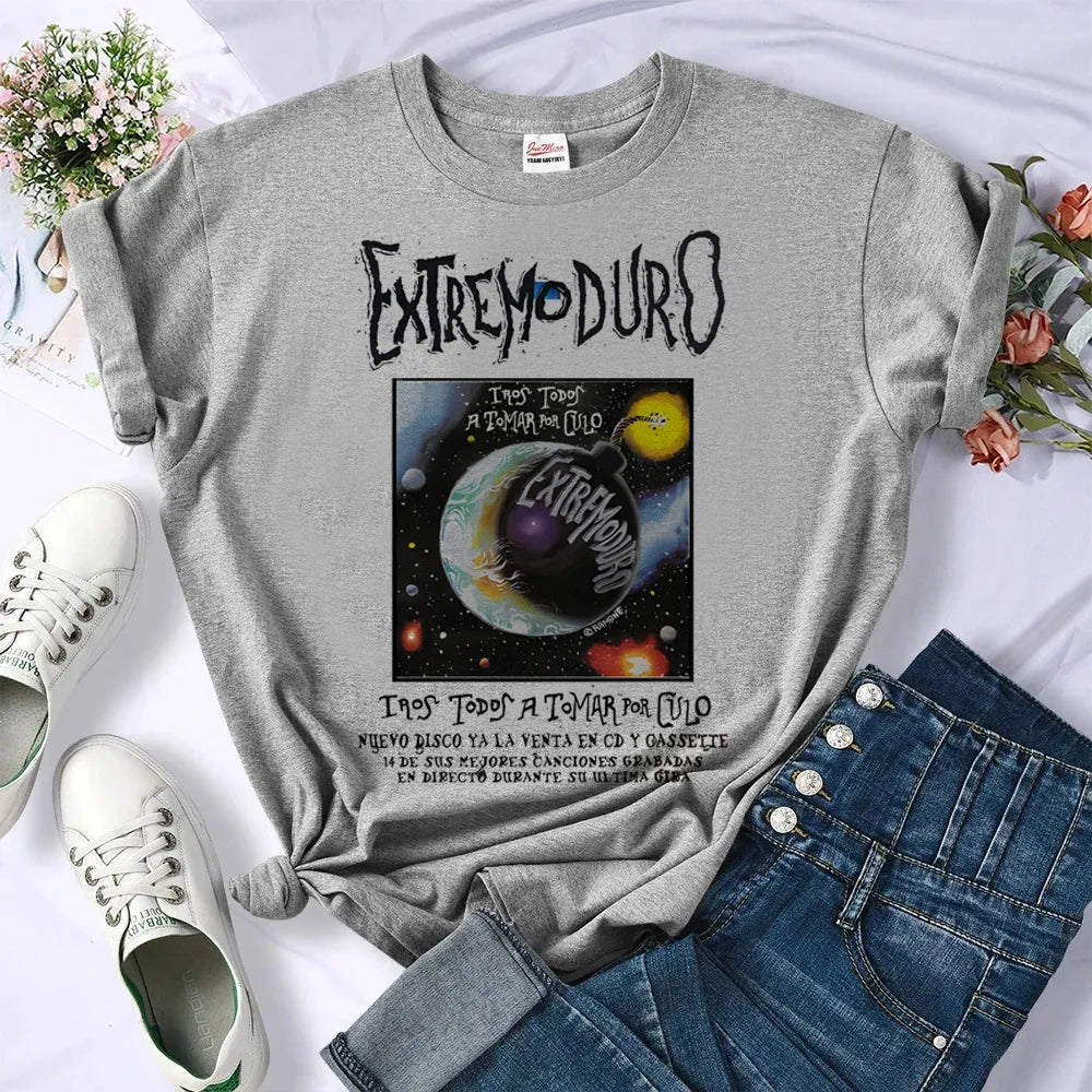 Extremoduro Tee women streetwear top girl manga Japanese designer clothes