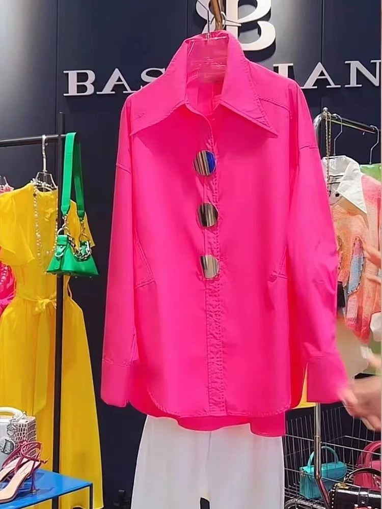 Loose Casual Oversized Cotton Mid-length Shirts and Blouses For Women's Clothing Sales Elegant Top Woman 2024 Spring