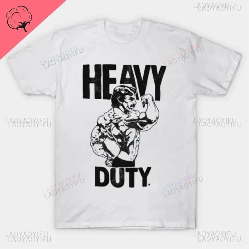 Mike Mentzer Heavy duty print logo pattern Fashion trend Street wear men's and women's all-purpose short-sleeved T-shirt
