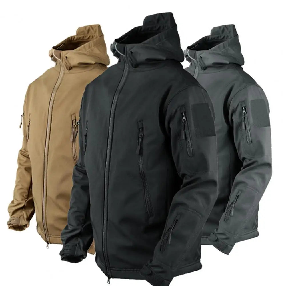 Stand Neck Jacket Thermal Warm Work Coats Safari Jacket Hiking Outwear Windbreaker Fastener Tape Mountaineering Jacket