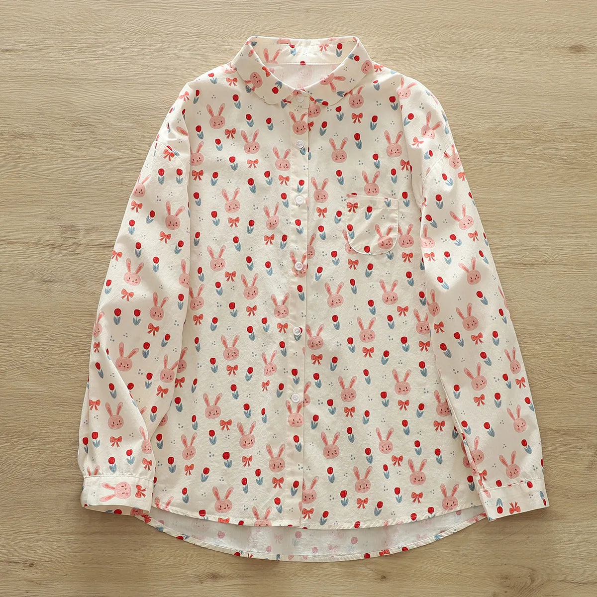 Fashion Women Printed Shirts Cotton Casual Blouses and Tops 2024 New Loose Style Exquisite Lady Long Sleeve Shirt Female Clothes