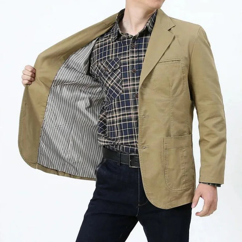 Men Blaze Suit Jacket ,Casual Blazers Cotton Loose Jackets ,Oversized Male Outerwear