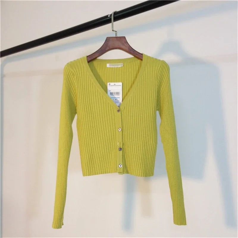 Neploe Spring Newly Patchwork Women Cardigans 2025 Fashion Slim Ladies Knitted Sweater Long Sleeve Buttons Sweaters 65057