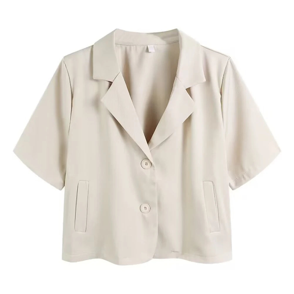 Summer Blazers Women Simple Leisure Loose Korean Style Youth Single Breasted Ladies Temperament Simple Fashion Classic