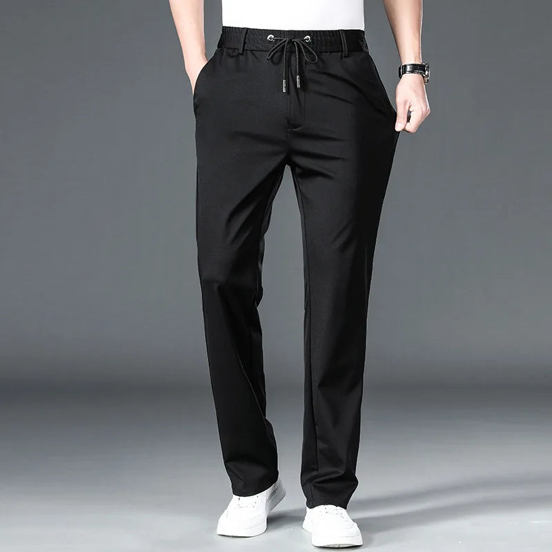 10XL Men's Oversize Bussiness Pants New Elastic Waist Formal Trousers Pluse Size Black Mens Work Classic Social Suit Pants Man