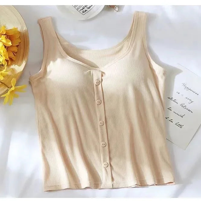 M-3XL For 35-75kg Modal Plus Size Women Camisole Top with Chest Pad Soft Comfortable Tank Tops