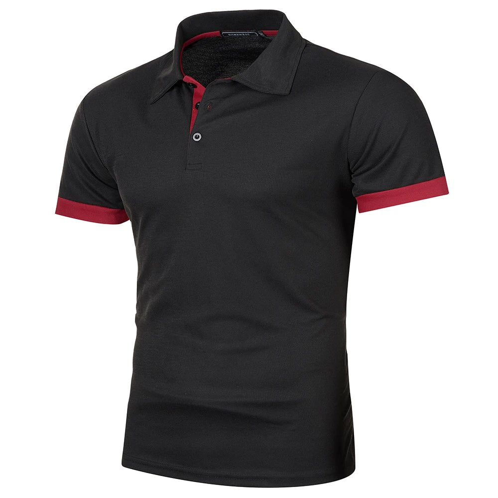 Summer Men Polo Men Shirt Short Sleeve Polo Shirt Contrast Color Polo New Clothing Streetwear Casual Fashion Men Collar Tops
