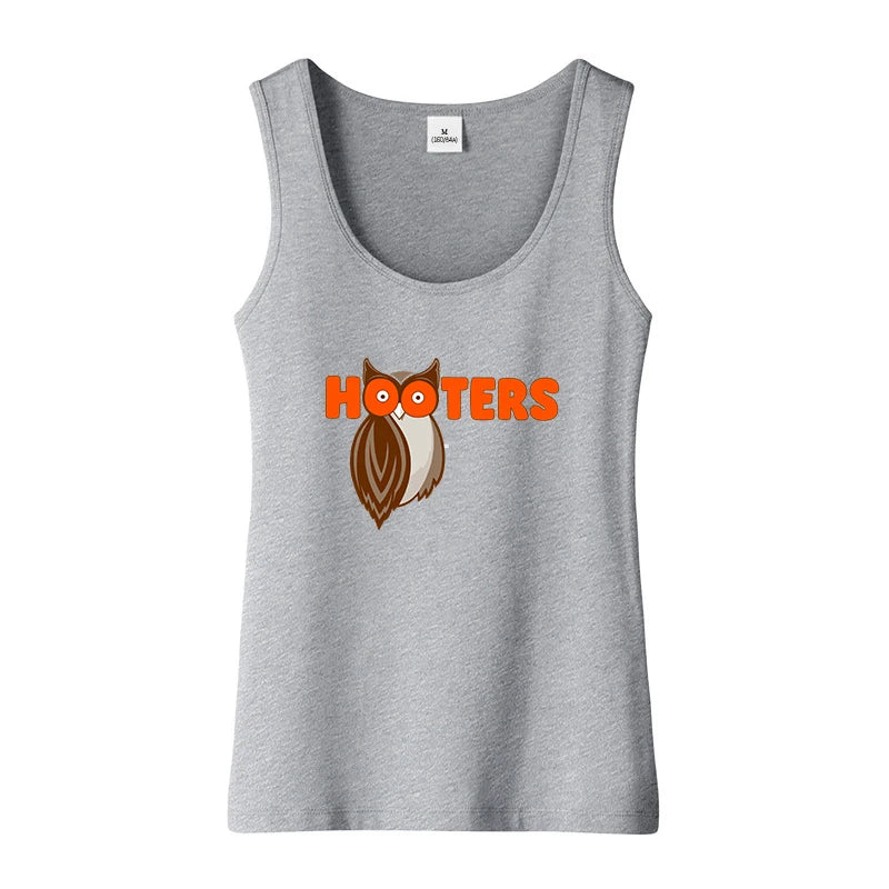 Spoon And Fork Cliparts Hooters Graphics Cotton Tank Tops Women's Street Fashion Novel Sleeveless Tee Shirt Hotwife Naughty Tops