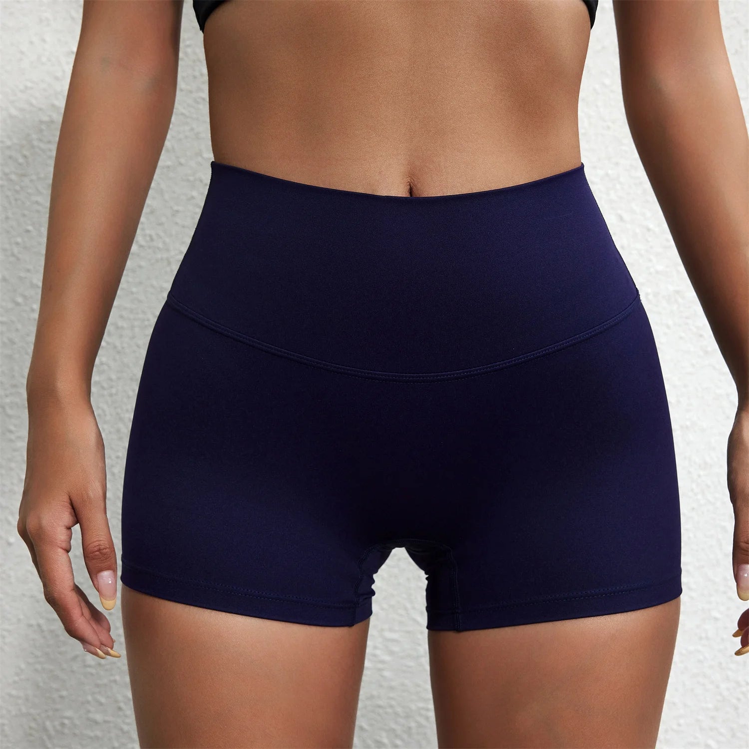 Solid Color Tight Compression Sport Short High Waist Yoga Ultrashort Legging Training Soft Women Gym Athletic Tight Squat Proof