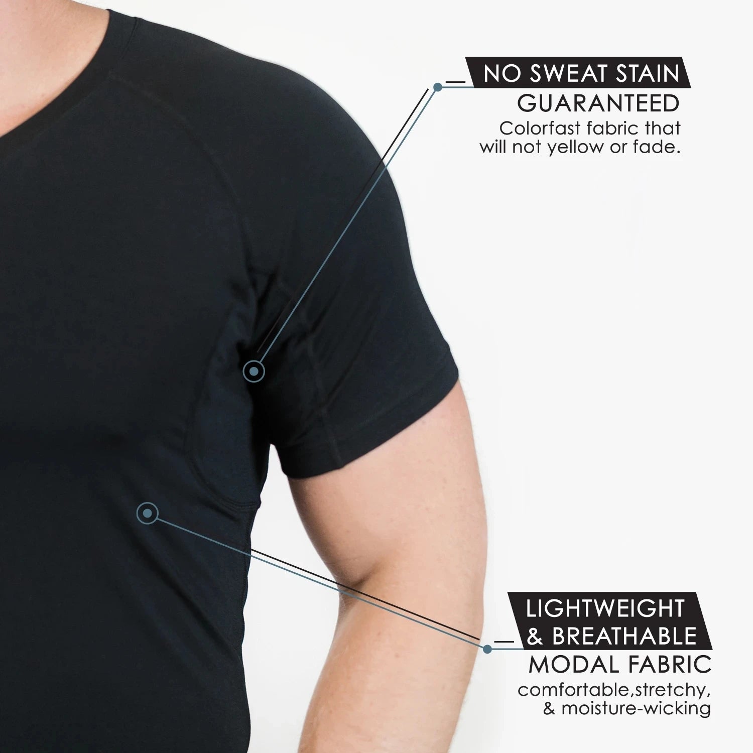 Lightweight Layering System Traps Heat and Moisture Sweatproof Undershirts Tee Shirt Men's Anti Perspiration T Shirt