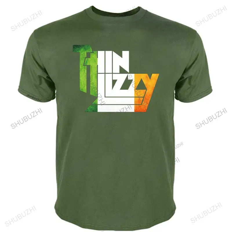new vintage tshirts black t-sihrt 3d Heavy Metal Rock Band Thin Lizzy T Shirt Men Tops Music Pop Cotton unisex summer tee-shirt