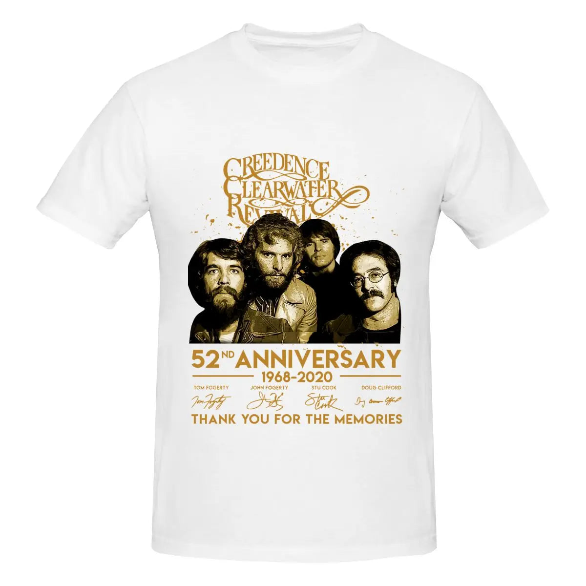 Funny 52 Years Creedence Clearwater Revival Classic Men's T-shirt Printed Tops are loose and slim fit Women's T-shirts
