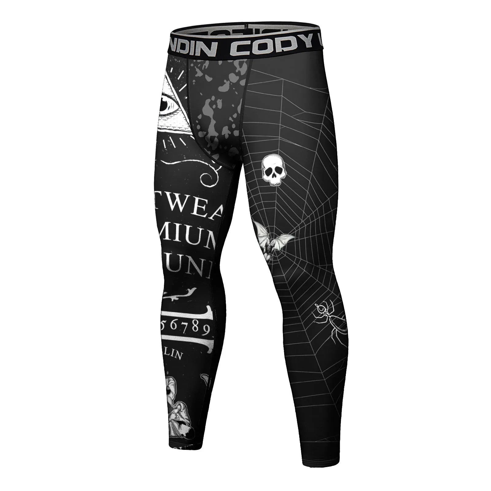Cody Lundin Men's Jiu Jitsu Spats Stappling Compression Tights Pant Training BJJ No Gi Grappling Leggings Gym Fitness Trousers