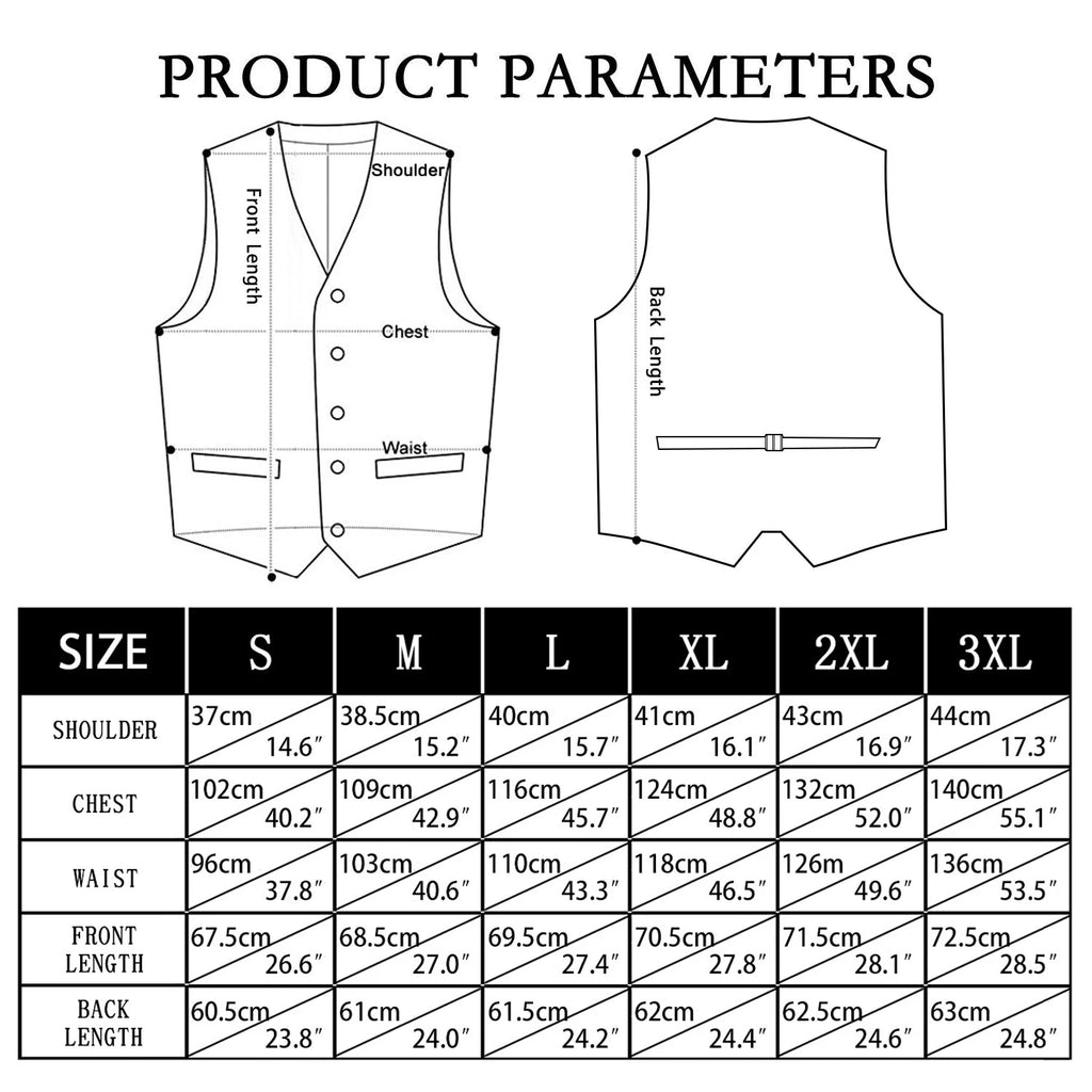 Hi-Tie Black Men Silk Vest Paisley Jacquard Necktie Hankerchief Cufflinks Sets Male Sleeveless V-Neck Waistcoat Business Formal