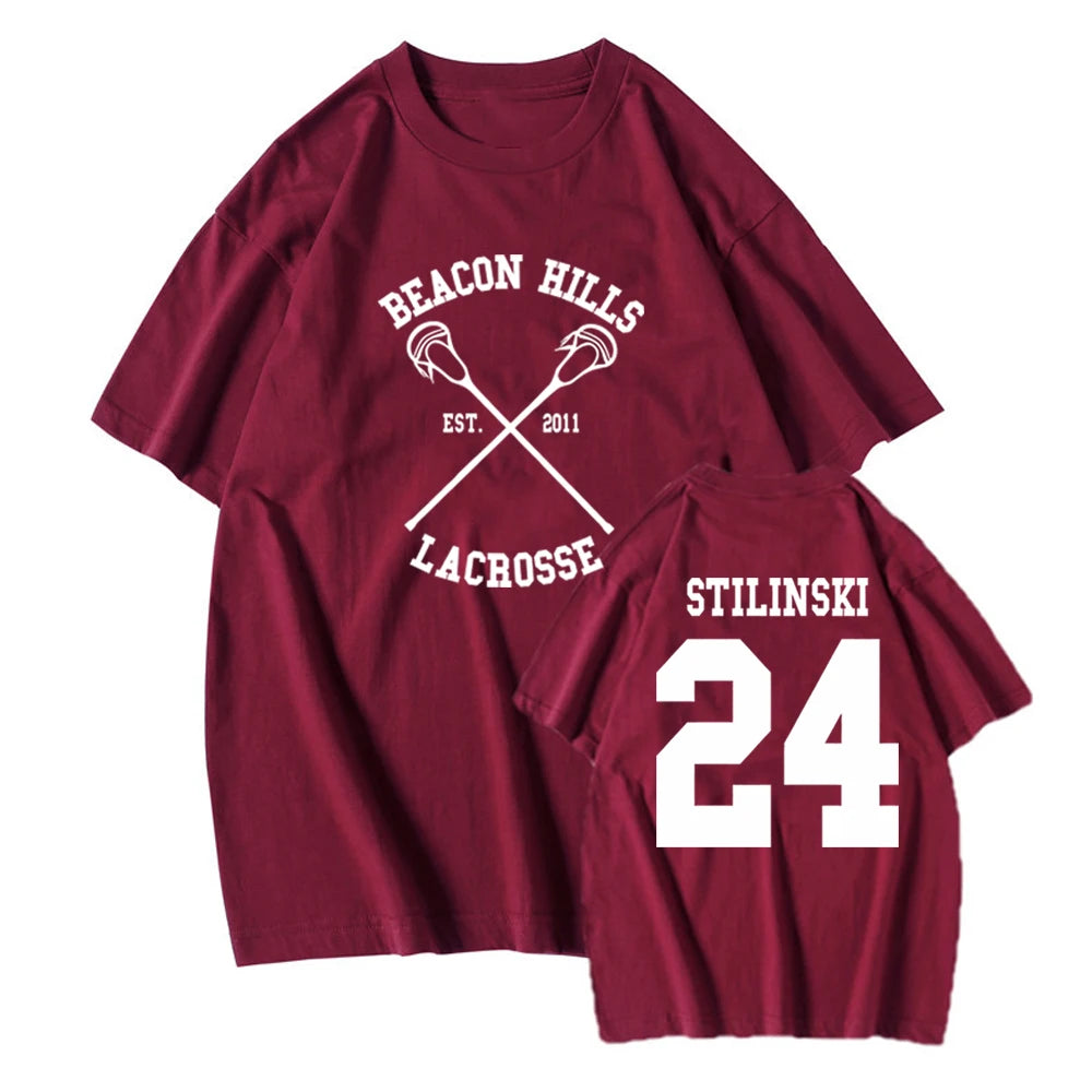 Teen Wolf Shirt STILINSKI 24 LAHEY 14 MCCALL 11 Fashion Print Tees The Original Beef of Chicagoland Shirt Harajuku Y2k 90s Tops