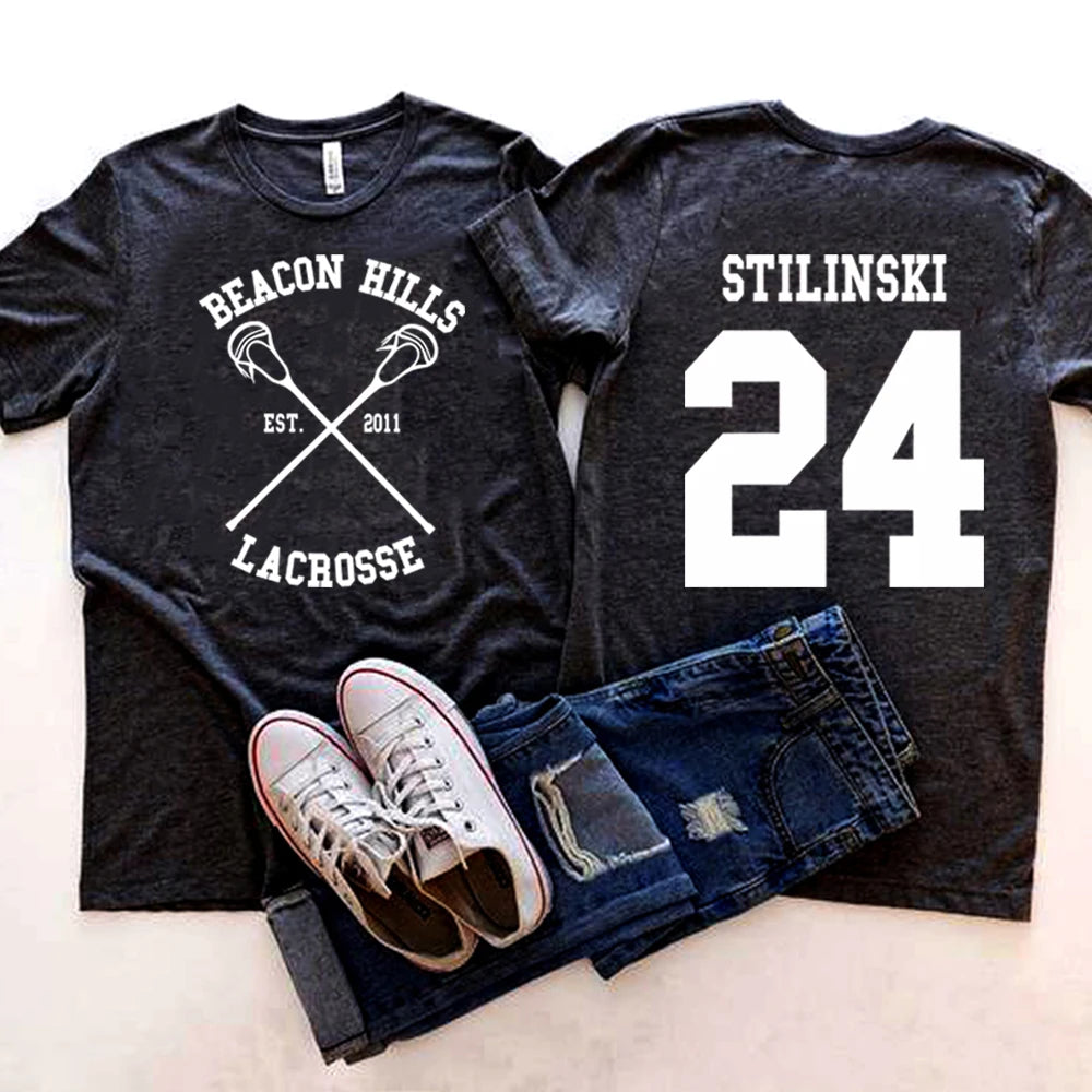 Teen Wolf Shirt STILINSKI 24 LAHEY 14 MCCALL 11 Fashion Print Tees The Original Beef of Chicagoland Shirt Harajuku Y2k 90s Tops