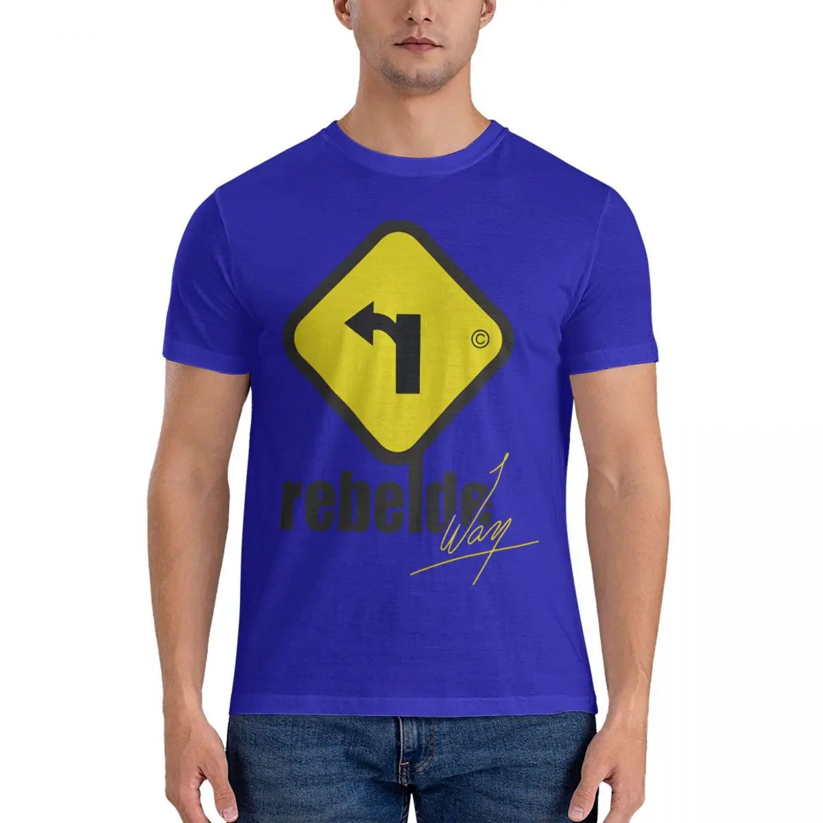 Way T-Shirt for Men Rebelde Vintage Pure Cotton Tee Shirt Round Collar Short Sleeve T Shirt Birthday Present Clothing