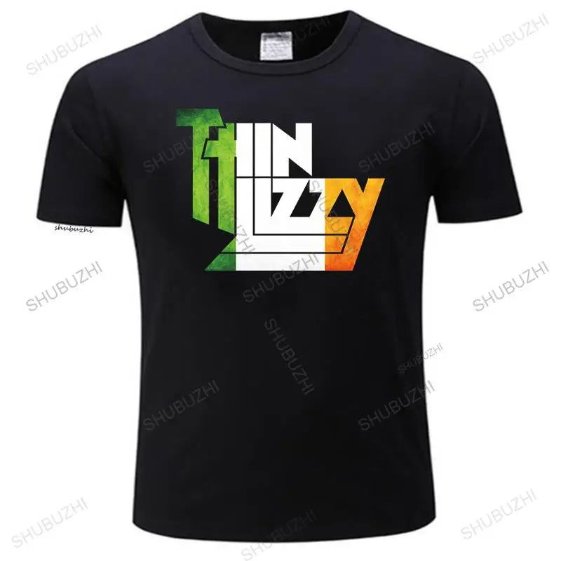 new vintage tshirts black t-sihrt 3d Heavy Metal Rock Band Thin Lizzy T Shirt Men Tops Music Pop Cotton unisex summer tee-shirt