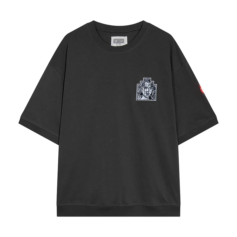 Vintage Batik Trapezoidal Logo Embroidery CAVEMPT T Shirt Men Women Oversized Short Sleeves Tee 100% Cotton CAV EMPT C.E T-Shirt