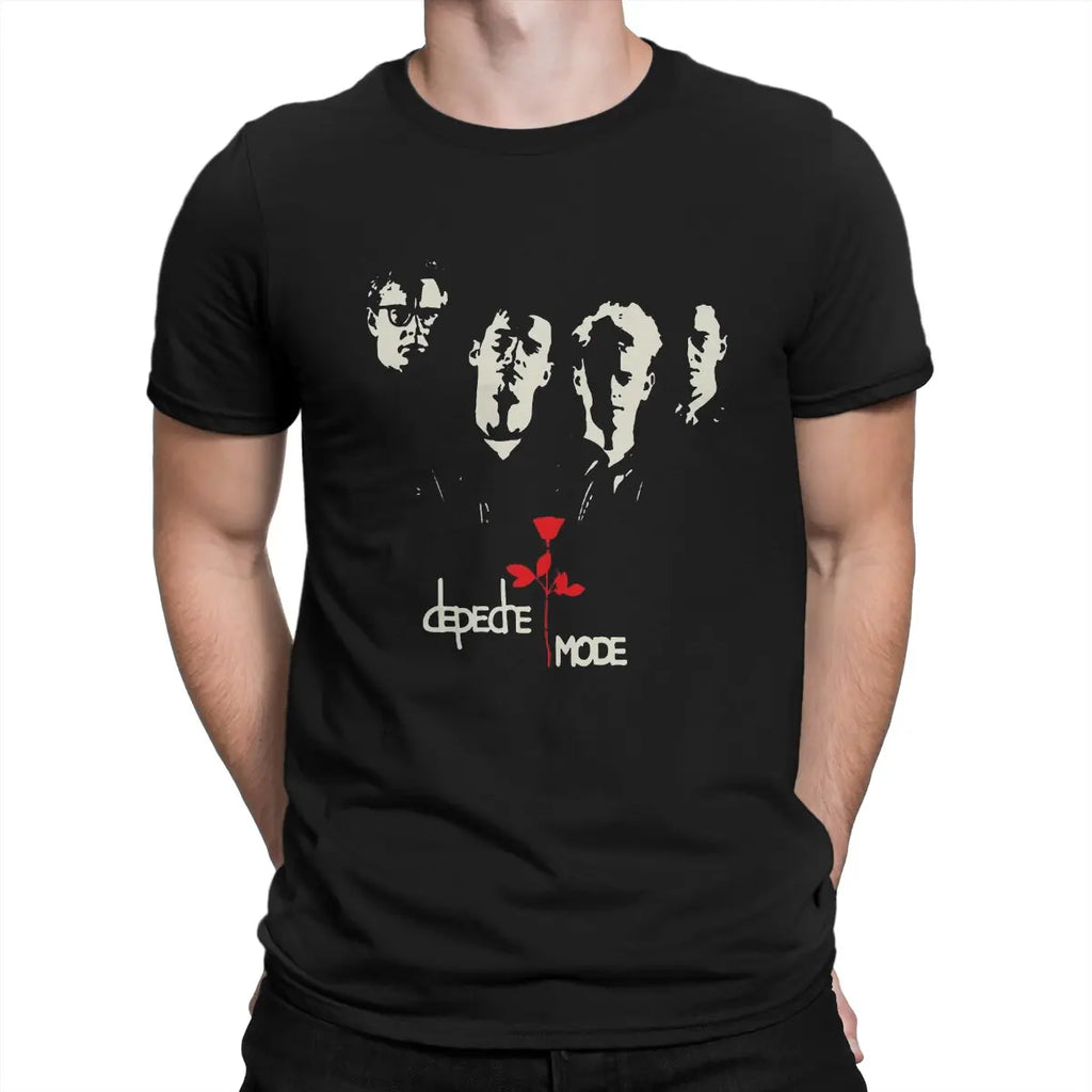 Men's T-Shirt Dmode Novelty Cotton Tee Shirt Short Sleeve Depeche Cool Mode T Shirt O Neck Tops 6XL