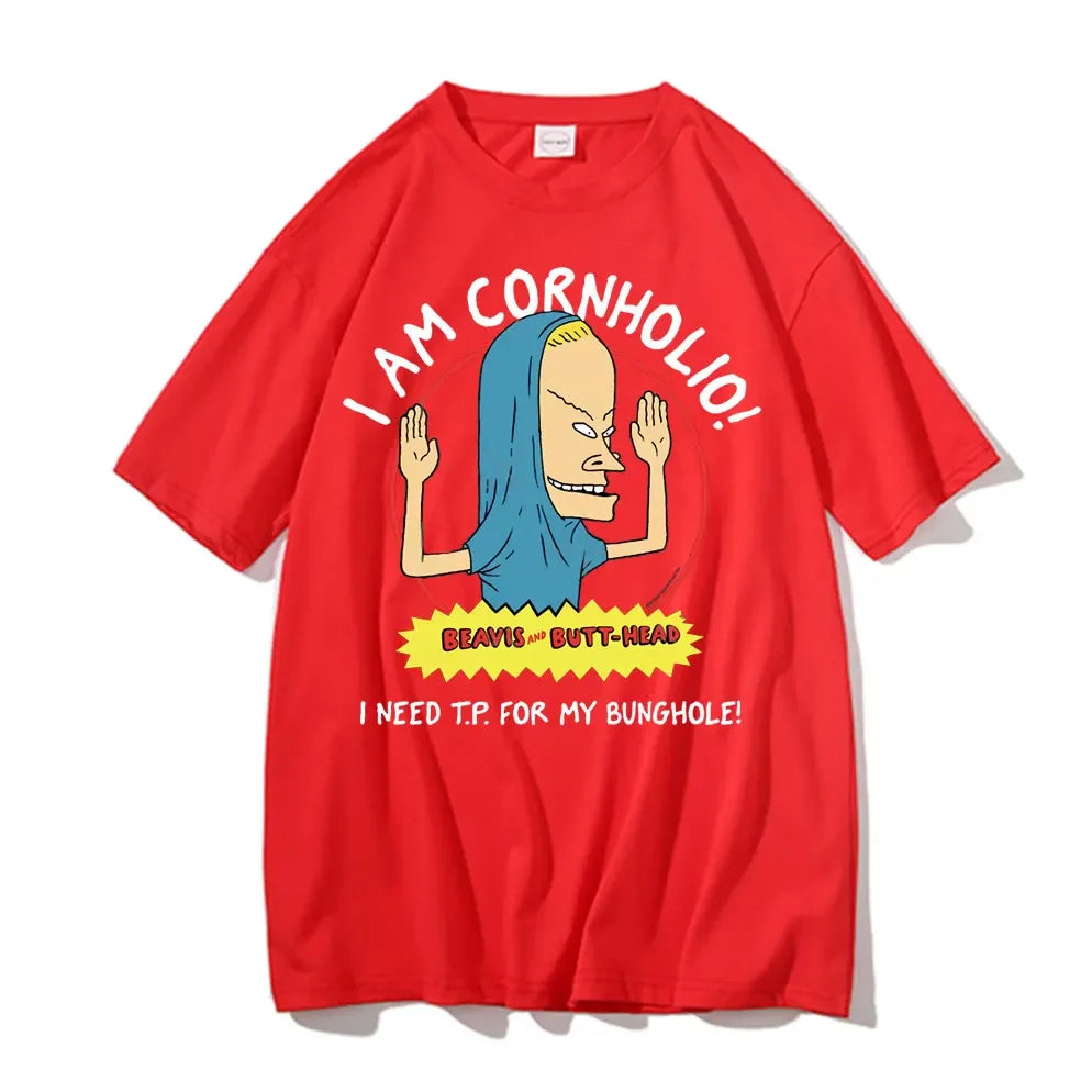 I Am Cornholio T-shirt Beavis Scary Art Gift Men Tee Short Sleeve Beavis and Butt Head T Shirt I Need T P for My Bunghole Tshirt