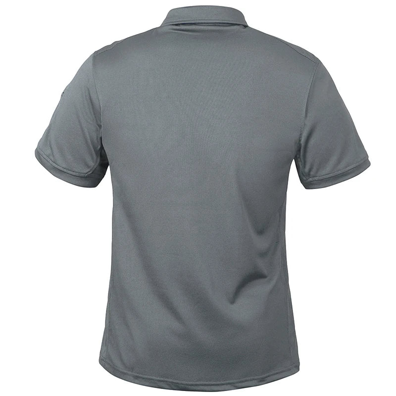 Men's Short Sleeve Tactical Shirt Casual Performance Lightweight Polo Shirt Summer Outdoor Fishing Hiking Golf Shirt USA Size