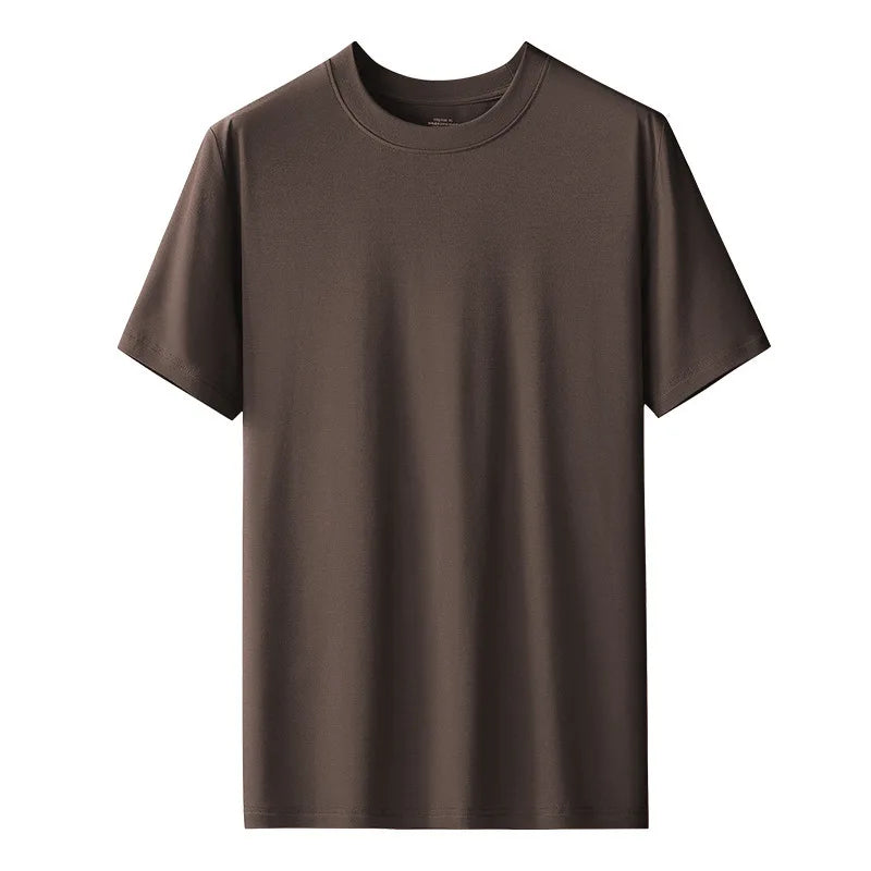 94% Modal 6% Spandex Summer Short Sleeve T-shirt Men Crew Neck Solid Color Casual Underwear Brand High Quality Mens Clothing New