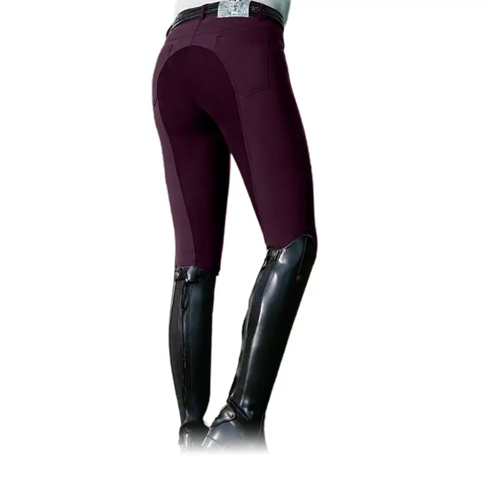 Women Fashion High Waist Elastic Equestrian Pants Horse Racing Skinny Trousers