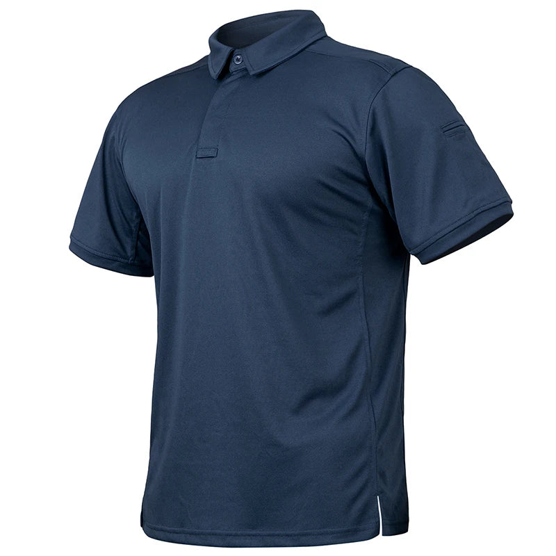 Men's Short Sleeve Tactical Shirt Casual Performance Lightweight Polo Shirt Summer Outdoor Fishing Hiking Golf Shirt USA Size