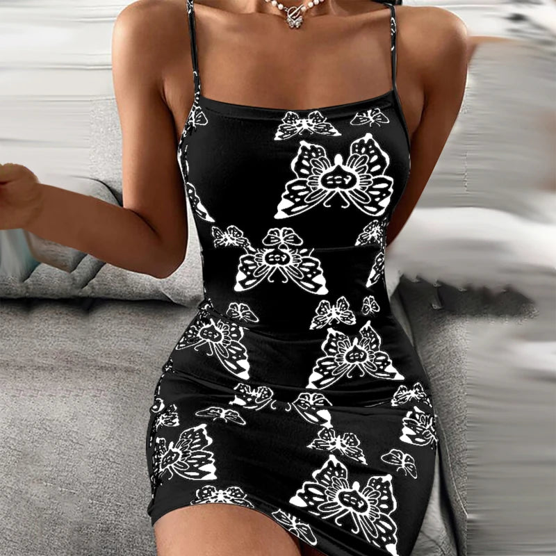 Women Sexy White Dress 2024 Summer European And American Bodycon Sleeveless Tight Hip Evening Party Solid Strappy Mini Dresses