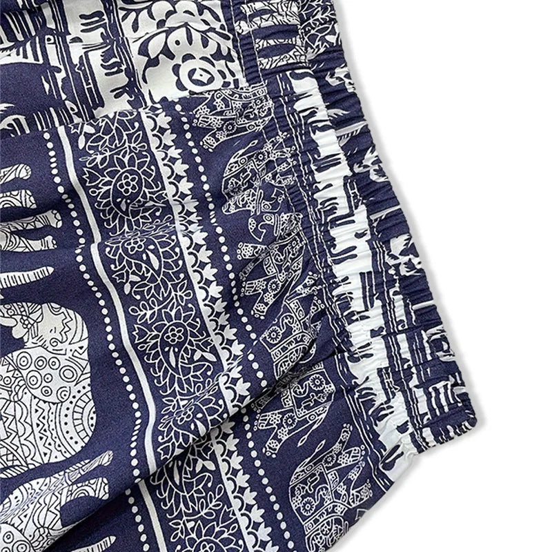 Ladies' thin casual straight leg pants with elephant print comfortable and breathable outdoor sunscreen and mosquito proof pants
