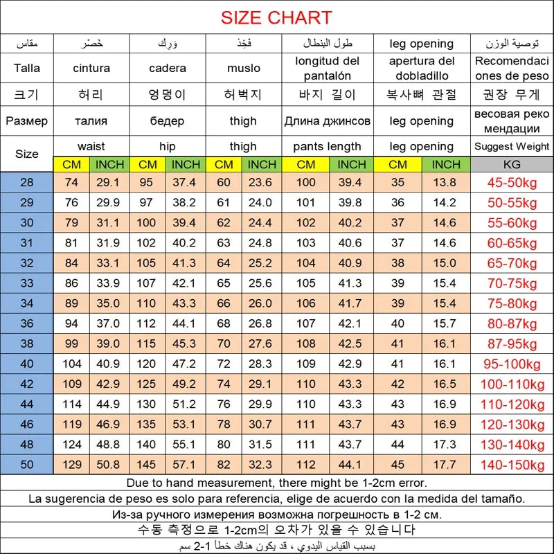 Big Size Men's Jeans High Stretch Denim Fabric Large Size Pants for 45-150kg Jeans Hombre Wide Leg Jeans Pantalon Homme