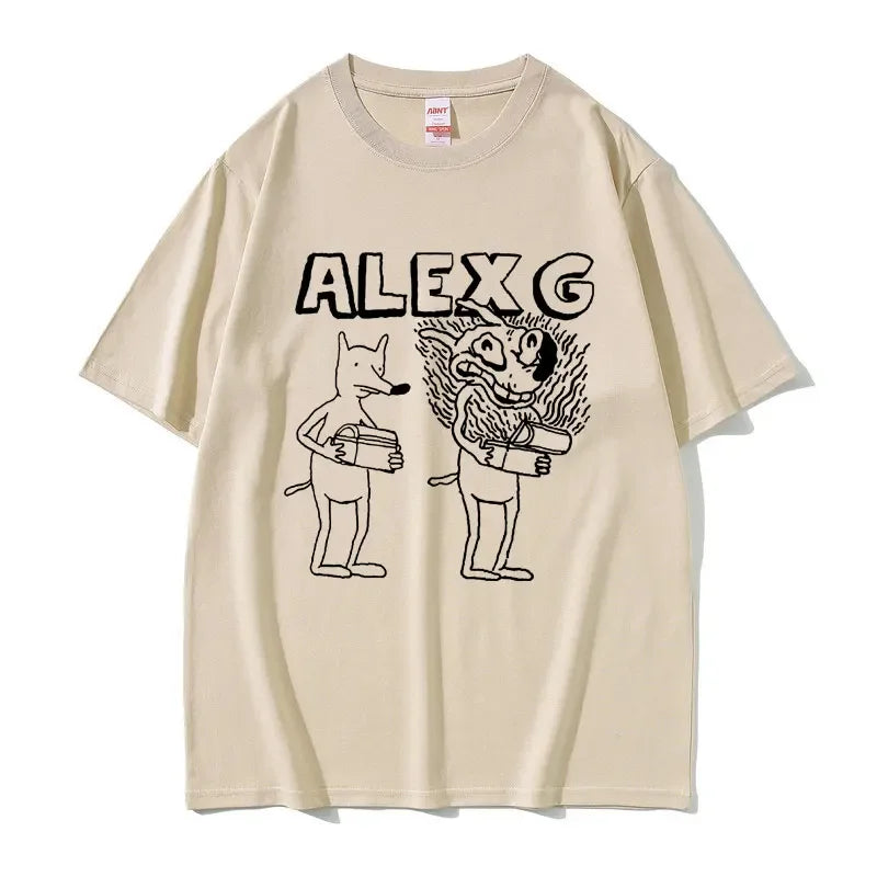 Singer Alex G Print T-shirt Male Summer Casual Tees Short Sleeve Men Women Fashion FunnyTshirt Unisex Vintage T Shirt
