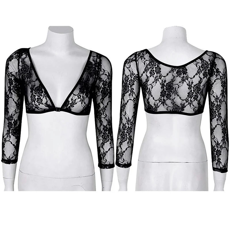 2022 New Women Lace Vest Sheer Mesh Seamless Arm Shaper Slimming Short Cropped Top V-Neck Hollow CardiganAcces Plus Size S-3XL