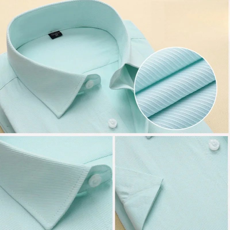 6XL7XL8XL men's short-sleeved shirt Spring/Summer thin Business casual high quality no-iron fashion cotton plus-size solid color