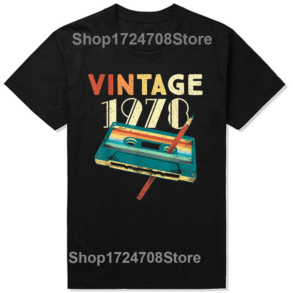 Classic 1978 Vintage Birthday Cassette Est 1978 Edition T Shirts Summer Graphic Cotton Streetwear Short Sleeve Gifts T-shirt